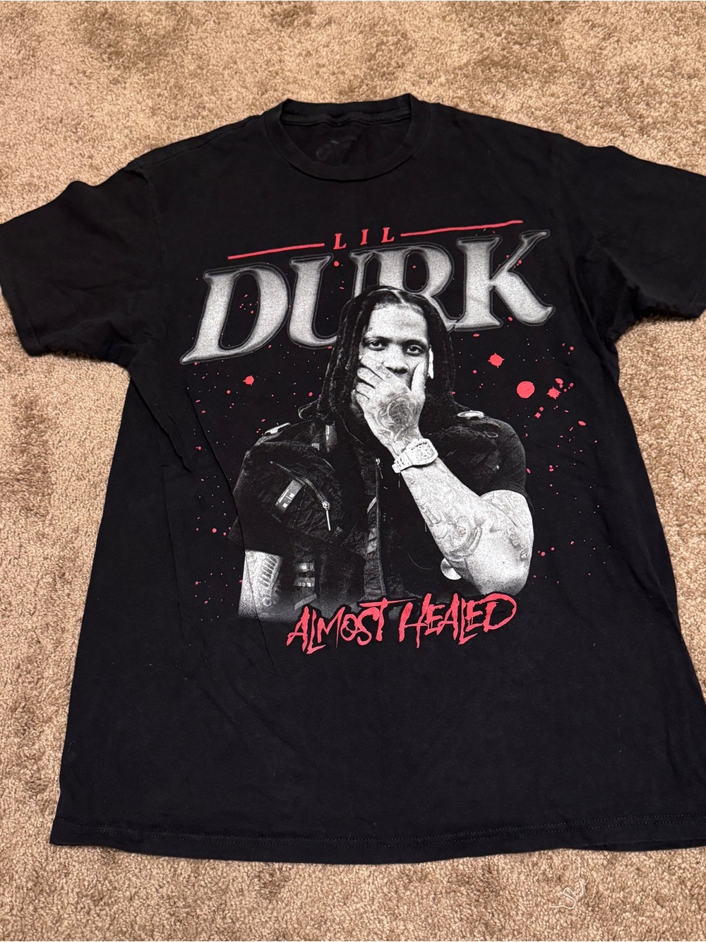 Lil Durk OTF Shirt Mens Medium Black Short Sleeve Rap Hip Hop Graphic Logo
